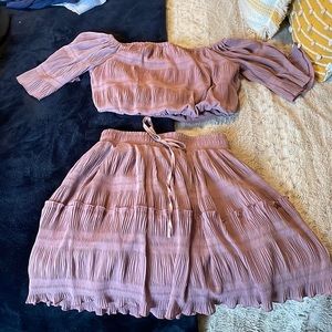 Pink Lily Two Piece Skirt Set